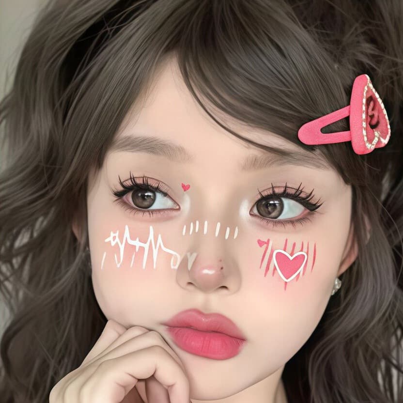 แทททูติดหน้า ลายการ์ตูน หัวใจ SD รูปที่ 8