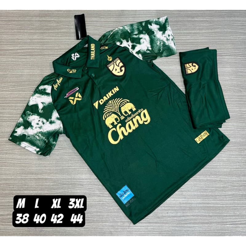 ชุดกีฬาคนโตเสื้อกับกางเกงปักโลโก้ทีมชาติไทยผ้าโพลีเอสเตอร์สีสดใสส่วมใส่สบายระบายอากาศได้ดี รูปที่ 7