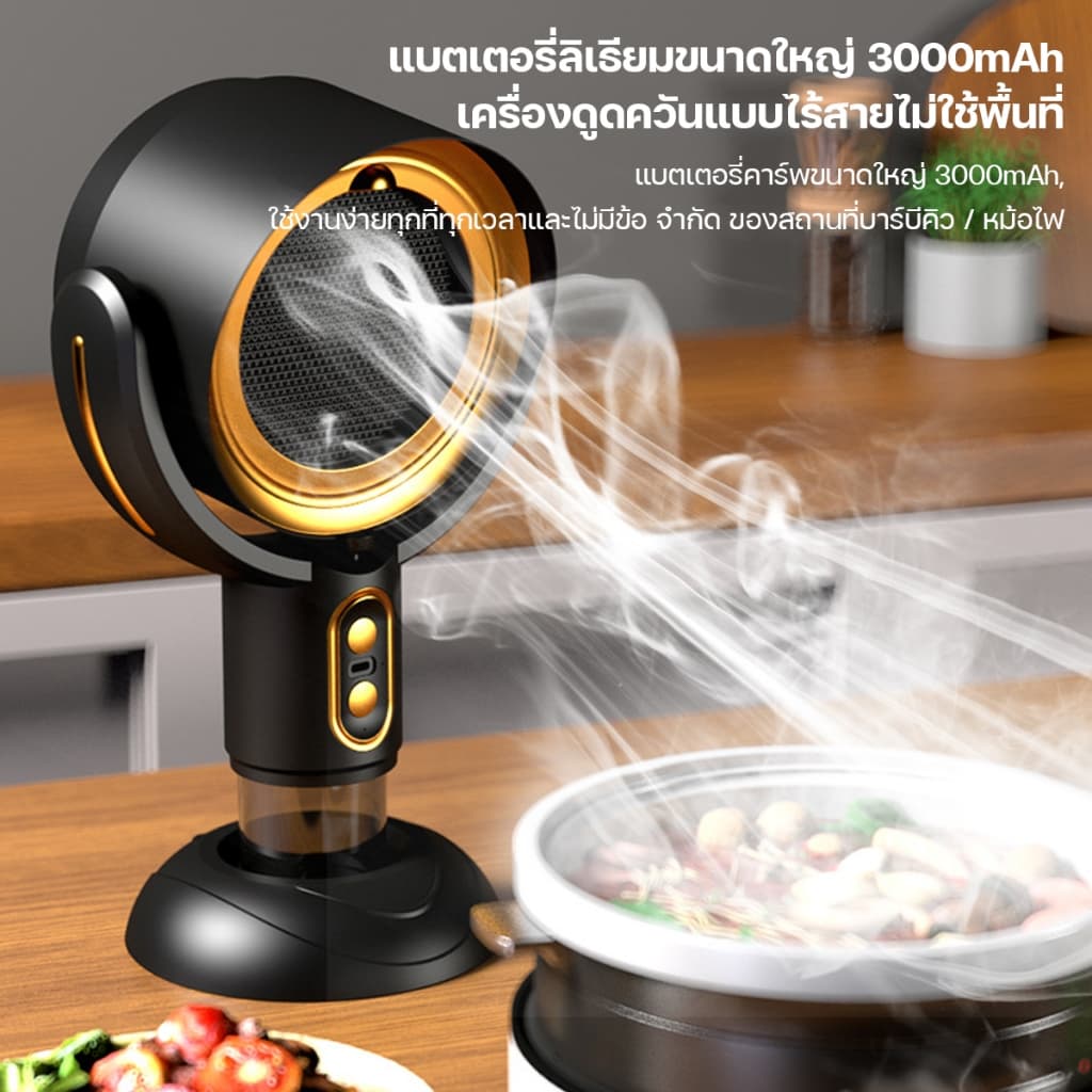 KADONIA เครื่องดูดควันไฟฟ้าแบบพกพา ที่ดูดควันพกพา ชาร์จ USB พร้อมตัวกรอง เหมาะสำหรับการตั้งแคมป์และปิ้งย่าง รูปที่ 7