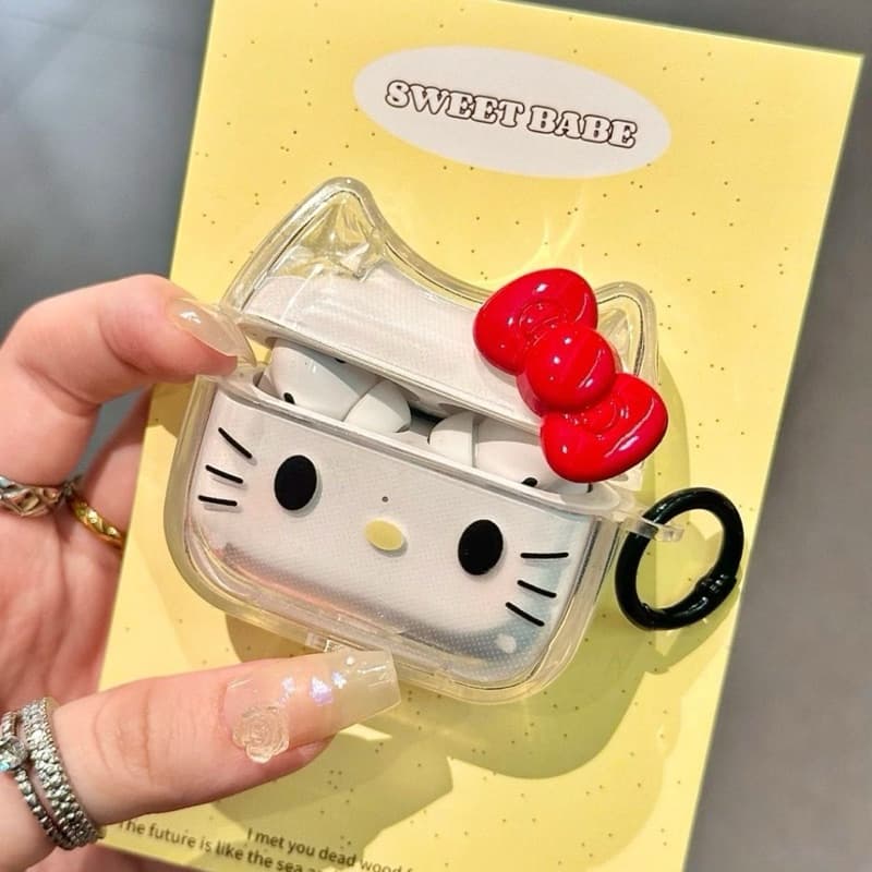 Hello Kitty เคสแอร์พอต คิตตี้ airpods4 , airpods pro2 ,airpods3 , airpods pro ใช้ได้ น่ารักมากมีที่ห้อย รูปที่ 2
