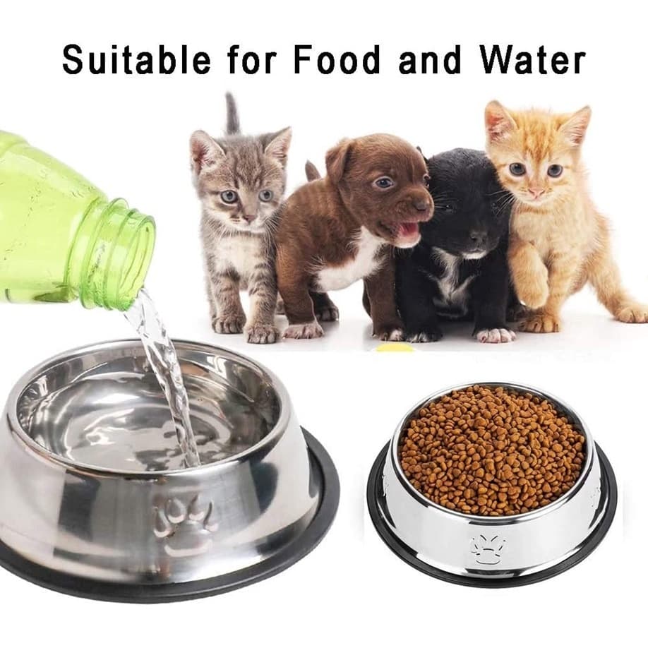 PET LIFE ชามอาหารสแตนเลส ชามอาหารสัตว์เลี้ยง ถ้วยอาหารหมา ชามอาหารแมว ฐานที่มั่นคงพร้อมออกแบบกันลื่น รูปที่ 8