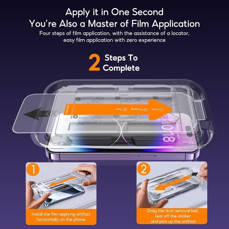 ฟิล์มกระจก สำหรับ iPhone 17 Air 17promax 16 11 15 14 12 13 Pro Max 13pro 6 7 8 Plus XR X XS มีเครื่องกำจัดฝุ่นอัตโนมัติ รูปที่ 8