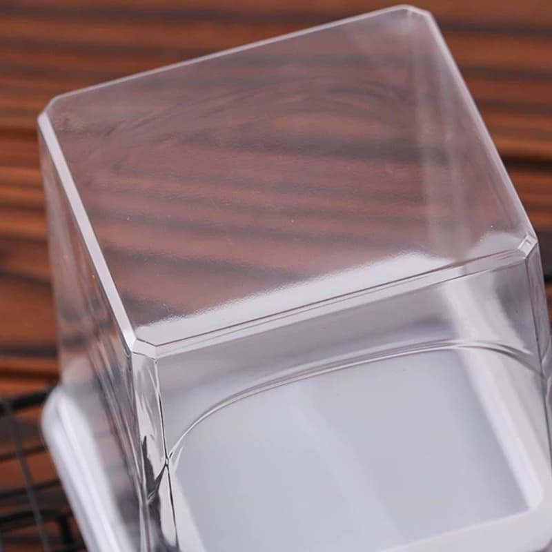 กล่องบรรจุภัณฑ์เค้ก กล่องเค้กใสทรงสูง 10.8x10.8x10 ซ.ม. ฐานสีขาว รูปที่ 4
