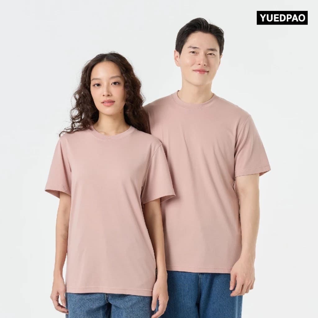 Yuedpao Ultrasoft Non-Iron เสื้อยืดคอกลม ผ้านุ่มใส่สบาย ไม่ย้วย ไม่หด ไม่ต้องรีด เสื้อยืดสีพื้น Set Pink rose รูปที่ 5