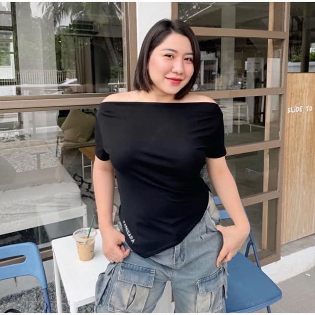 เสื้อปาดไหล่ปลายวีปัก PANISARA รูปที่ 8