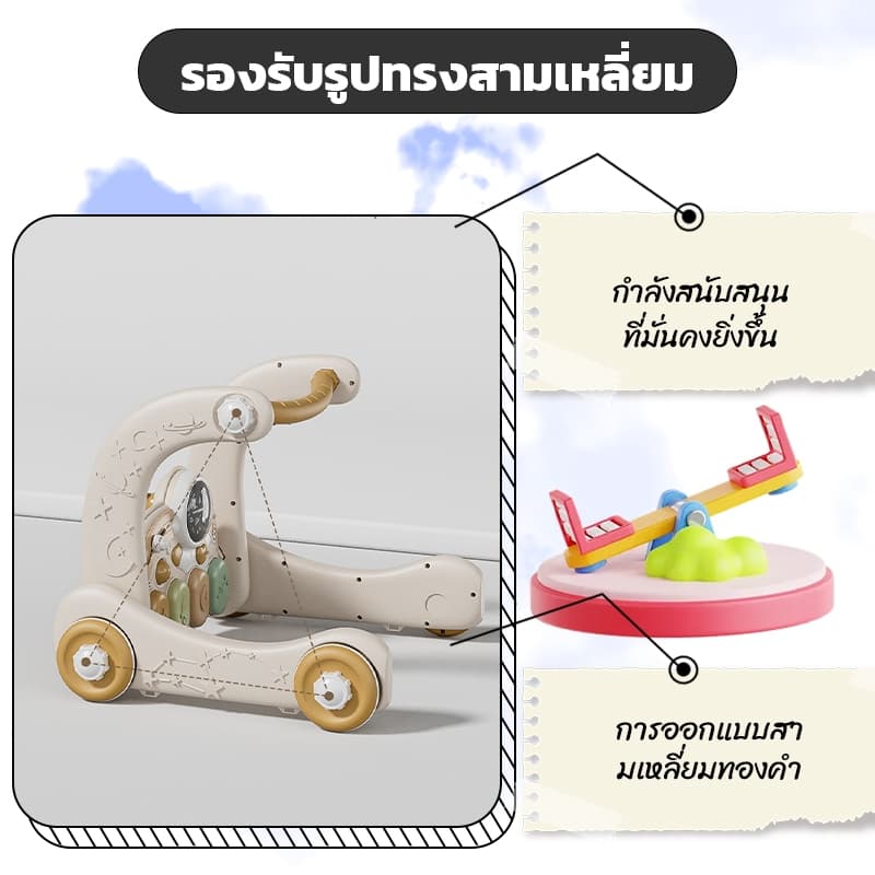 เพลยิม เพลยิมเด็ก เพลยิมโมบาย เพลยิมเปียโน 3in1 ปรับเป็นรถหัดเดินได้ รถหัดเดินเด็ก รถผลักเดิน รถเข็นหัดเดิน รูปที่ 8