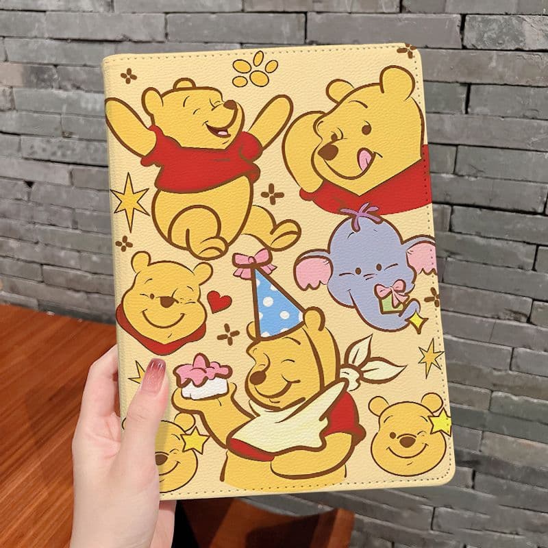 ส่งในพื้นที่เคสป้องกัน iPad หมุนได้ 360° Winnie Pooh เหมาะสำหรับรุ่น gen9 Air4/5 Gen11 Air8 11 รูปที่ 7