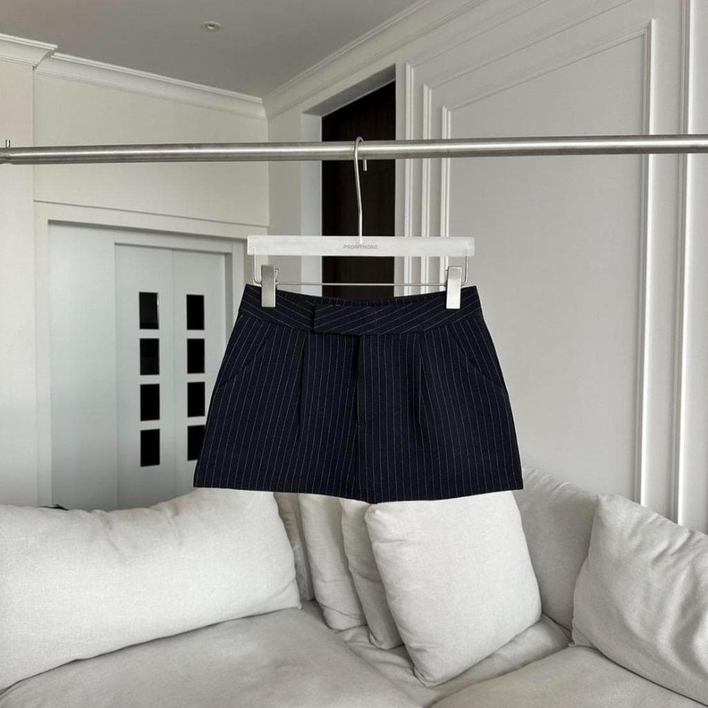 PSK013 Low waist Skirt กระโปรงเอวต่ำลายริ้ว PROMTHONG รูปที่ 5
