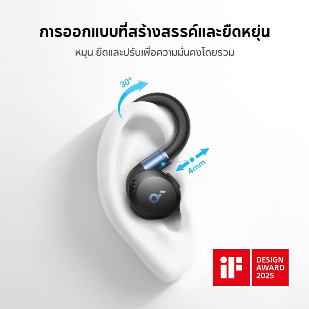 ANKER Soundcore Sport X20 หูฟังบลูทูธ หูฟังไร้สาย Sport Earbuds หูฟังออกกำลังกาย Adaptive ANC กันน้ำมาตรฐาน IP55 A3968 รูปที่ 3