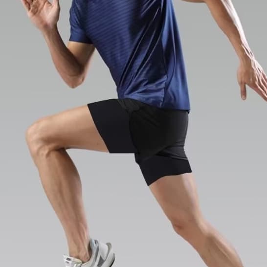 M-3XLกางเกงวิ่งขาสั้น 2 in1 ซับในเนื้อผ้าเย็น กางเกงออกกำลัง กางเกงกีฬาขาสั้น รูปที่ 9