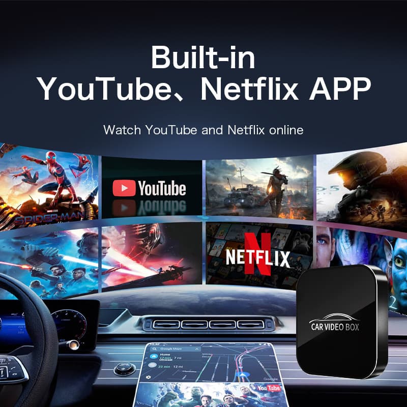 Android Auto & Apple CarPlay มีอยู่4in1 Wireless CarPlay Adapter Ai Box Wired to Wireless สามารถรับชม YouTube/Netflix รูปที่ 2