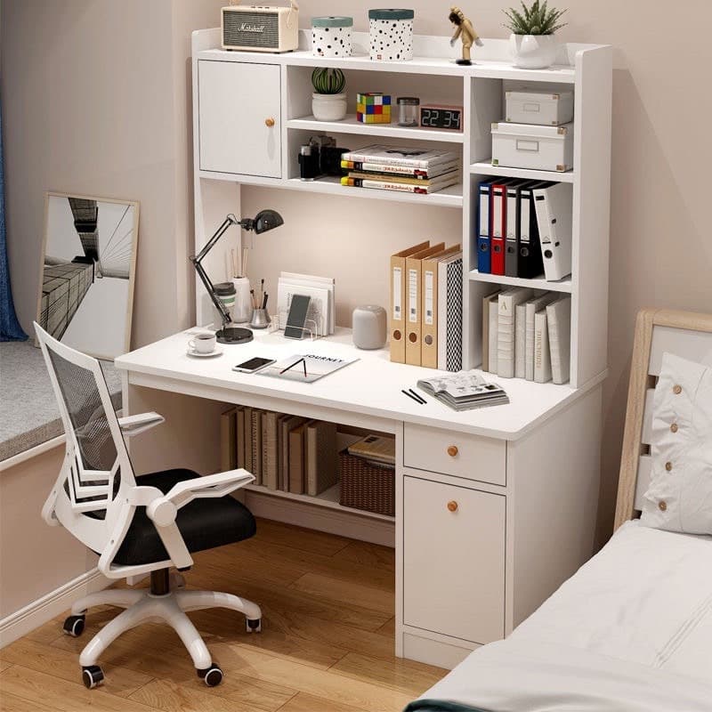 โต๊ะทำงานมีชั้นวางของ โต๊ะคอมพิวเตอร์ เขียนหนังสือ Computer Desk สวยมินิมอล ไม้คุณภาพดี แข็งแรง รูปที่ 9