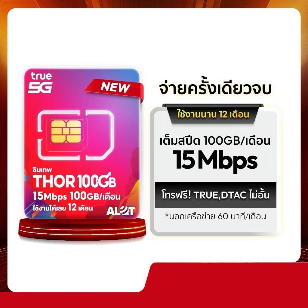 เลขมงคล ซิมเทพธอร์ 100GB เน็ต 15Mbps โทรฟรีไม่อั้น ทั้งปี รูปที่ 1
