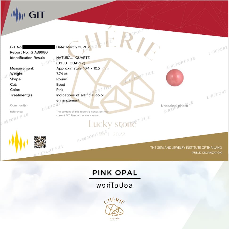 กำไลข้อมือ หินพิงค์โอปอล PINK OPAL - หินแท้ธรรมชาติ ดึงดูดรัก เสริมความรักและความสุข | Cherie Lucky รูปที่ 2