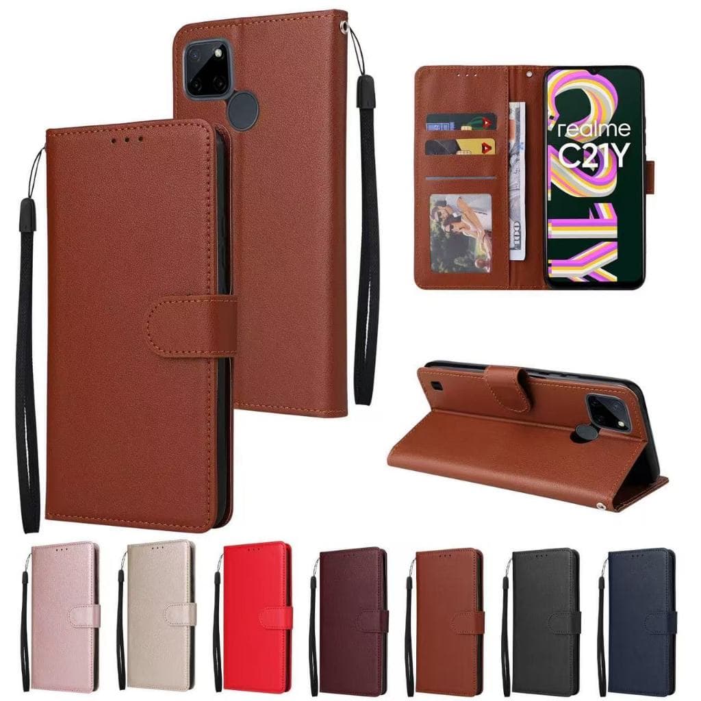 เคส กระเป๋า ฝาพับ กระดุม สำหรับ Oppo Realme C21Y C25Y C25 C21 C20 C17 C12 C15 C11 2021 Realme 5 5s 5i 6i 7i Realme 9i รูปที่ 4