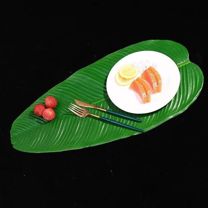 ใบตองปลอม Banana Leaf ใบตองเสมือนจริง ใบตองเทียม ใบประดับโต๊ะ ใบตองพลาสติก ใบตองปลอม ใบตองเทียม ใบกล้วย ใบกล้วยจำลอง รูปที่ 3
