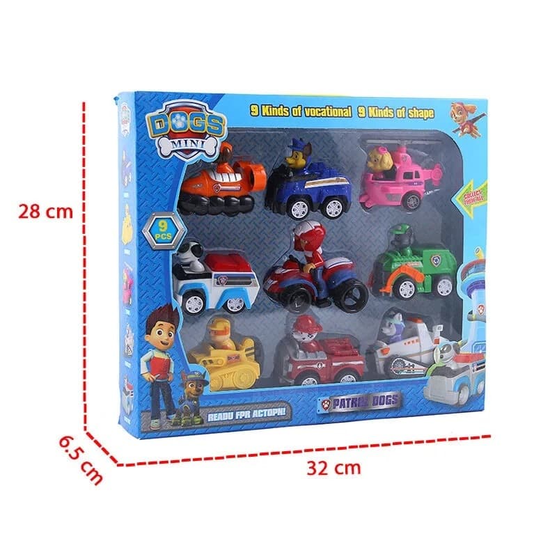 ของเล่นรถ PAW Patrol Winding Car Toys 6/9เปลี่ยนรูปได้+ลงจากรถได้! 1 กล่องมีรถ 6-9 คัน ของเล่นเด็กเสริม รูปที่ 6