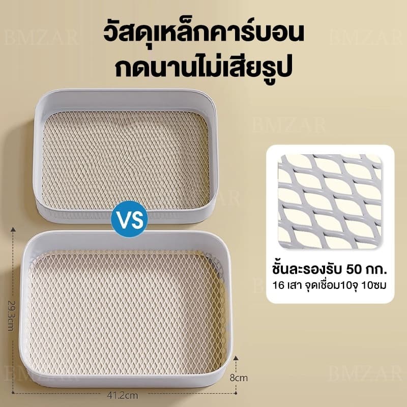 BMZAR ชั้นวางของมีล้อ 3/4ชั้น พร้อมล้อเลื่อน+ที่จับ ชั้นวางรถเข็น ชั้นวางของ ใช้ในสถานการณ์ต่างๆ เคลื่อนย้ายสะดวก รูปที่ 4
