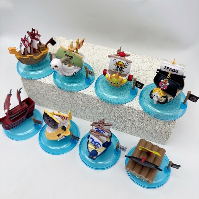 8 ชิ้น/เซ็ตอะนิเมะ One Piece รูป Luffy พัน Sunny Going Merry Marshall D สอนเรือ Boa Hancock เรือโจรสลัด PVC ตัวเลขการกระ รูปที่ 8