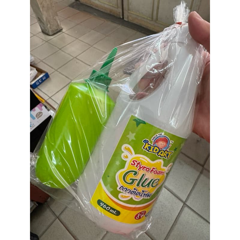 กาวติดโฟม NEW ไฮ คิดอาร์ท กาวติดโฟม 100 / 500ml./1000ml./ขวด Hi / Kid Art Styro Foam Glue. US.Station รูปที่ 6