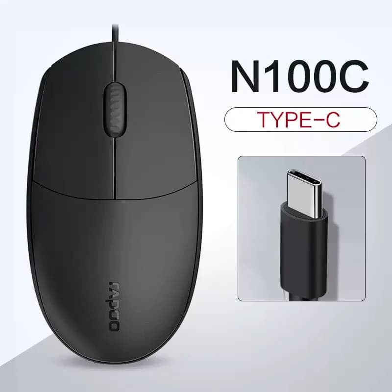 MOUSE RAPOO WIRED OPTICAL TYPE-C PORT ต่อแบบ USB Type C รูปทรงที่กระชับมือ รูปที่ 6