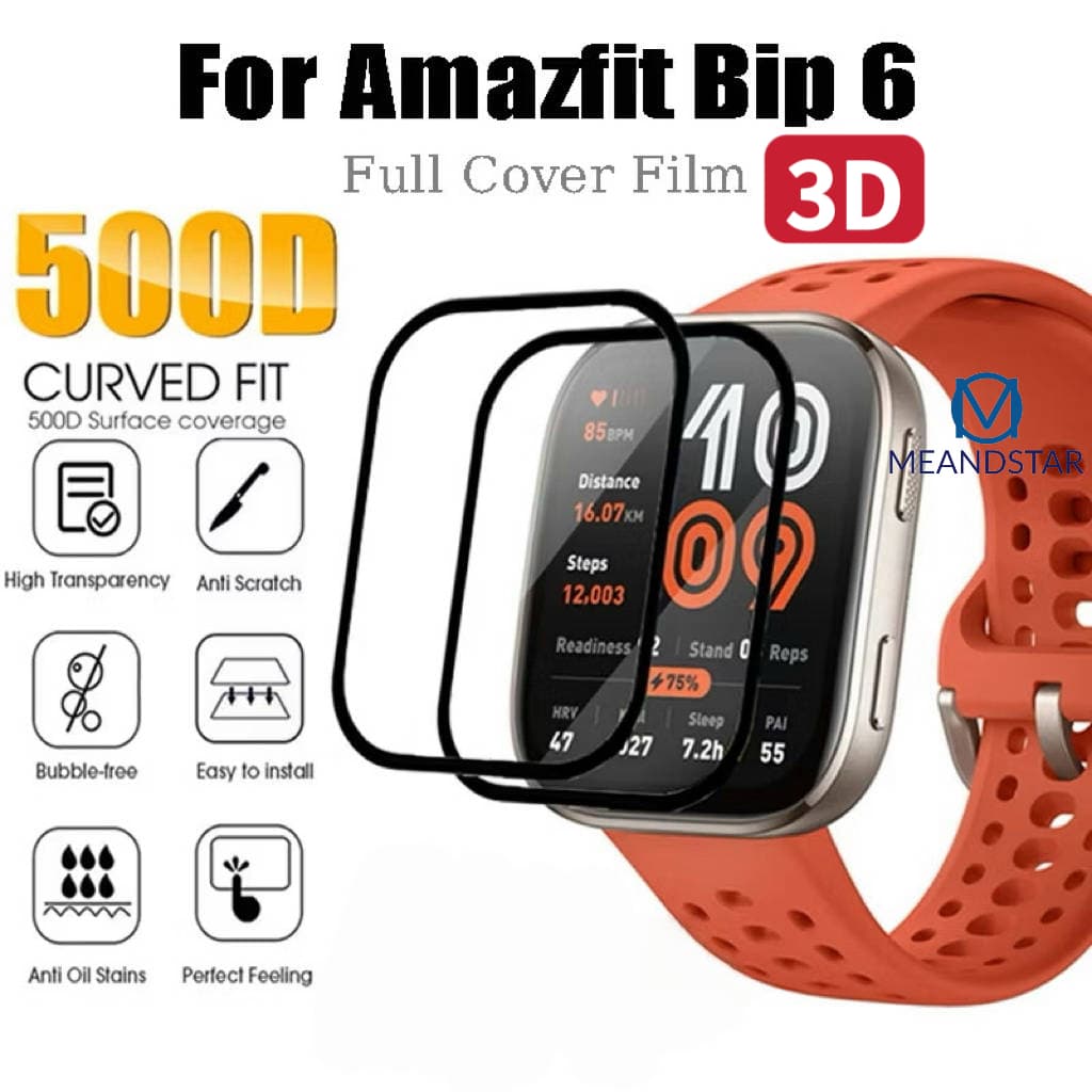 ฟิล์ม Amazfit Bip 6 ฟิล์ม 3D ฟิล์มป้องกันสําหรับ Amazfit Bip6 สมาร์ทนาฬิกาป้องกันหน้าจอครอบคลุมเต็มรูปแบบ อุปกรณ์เสริม