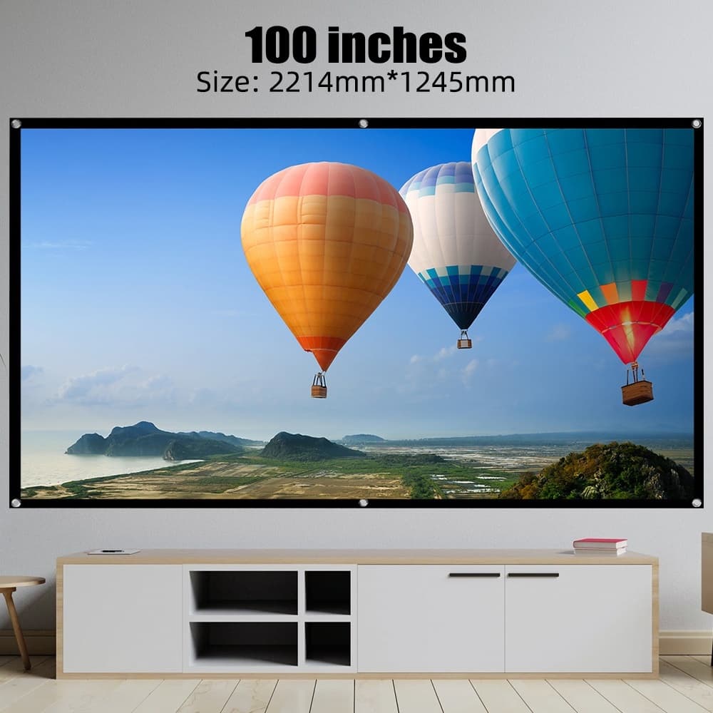 GOOJODOQ หน้าจอโปรเจคเตอร์ Hd พับได้ แบบพกพา สําหรับโฮมเธียเตอร์ ฉายภาพยนตร์ ในร่ม กลางแจ้ง รูปที่ 3
