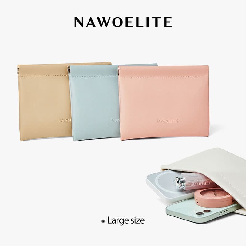 NAWOELITE Women's Wallets กระเป๋าใส่เหรียญ/บัตรการ์ด มินิมอล ขนาดพกพา Lucia Mini Pouch card wallet 5 สีให้เลือก รูปที่ 2