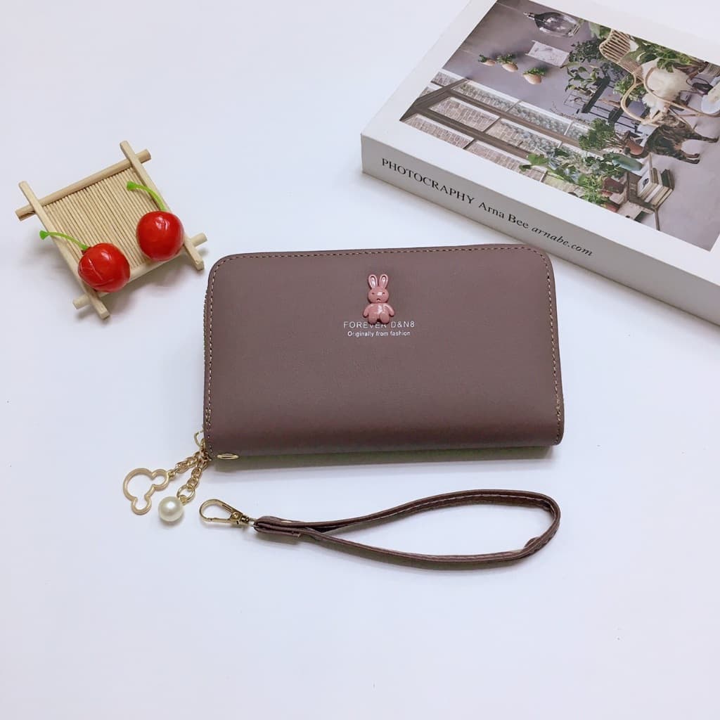 DN005#กระเป๋าสตางค์ใบกลางมีช่วงใส่บัตรงทั้งหมด4ช่อง วัดสุด:หนังPU รุ่นใหม่มีสายคล้องมือทุกใบค่ะ รูปที่ 5