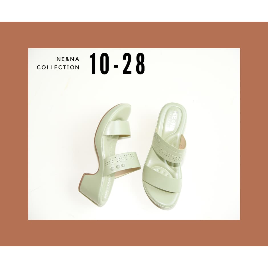 รองเท้าผู้หญิงเเบบเเตะสวมส้นสูงปานกลาง No. 10-28 NE&NA Collection Shoes รูปที่ 1