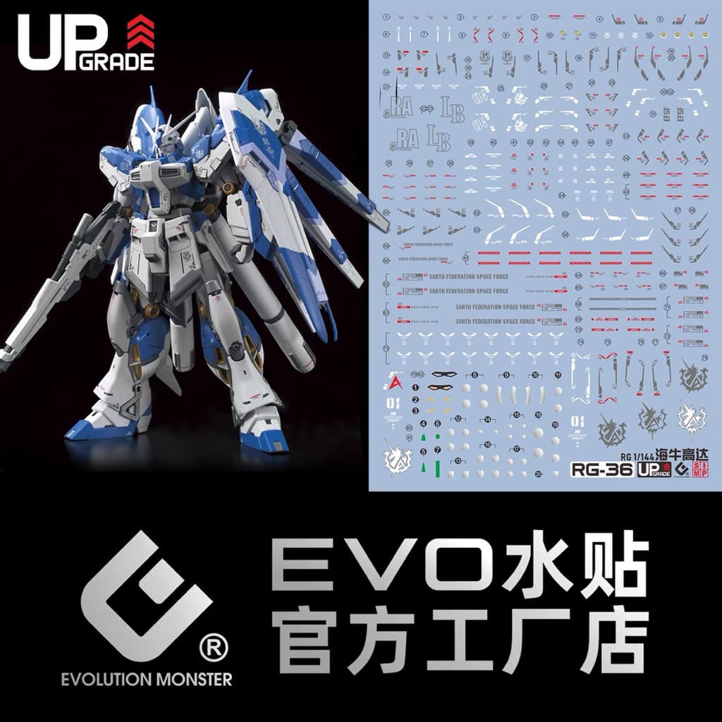 ดีคอลน้ำ DECAL EVO Upgrade RG RX-93-V2 HI-NU รุ่นใหม่ สีสด คมชัดกว่าเดิม สะท้อนแสงแบล็คไลด์ รูปที่ 1