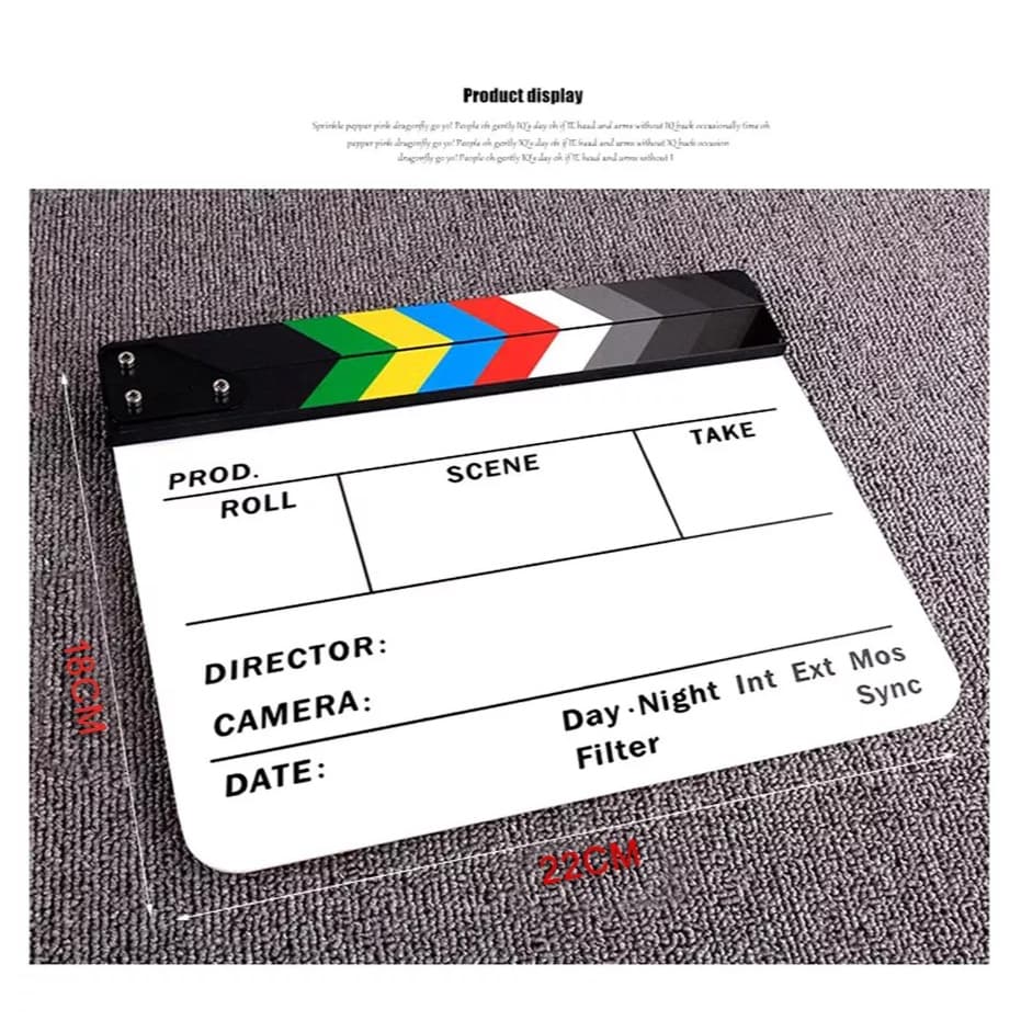 Clapper Board Acrylic Movie Action Slate Clapper Board ลูกตุ้มคณะอะคริลิค รูปที่ 5