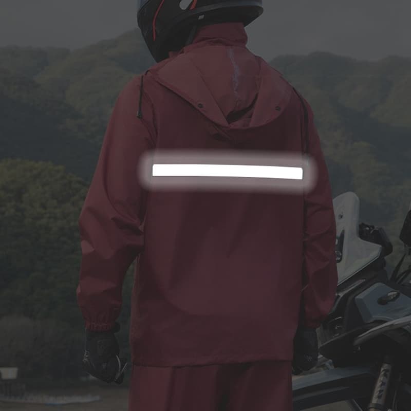ชุดกันฝน เสื้อกันฝนมอเตอร์ไซค์ เสื้อกันฝนได้ครบเซ็ต เสื้อ+กางเกง Waterproof Rain Suit เสื้อกันฝนแบบพกพาผู้ใหญ รูปที่ 6