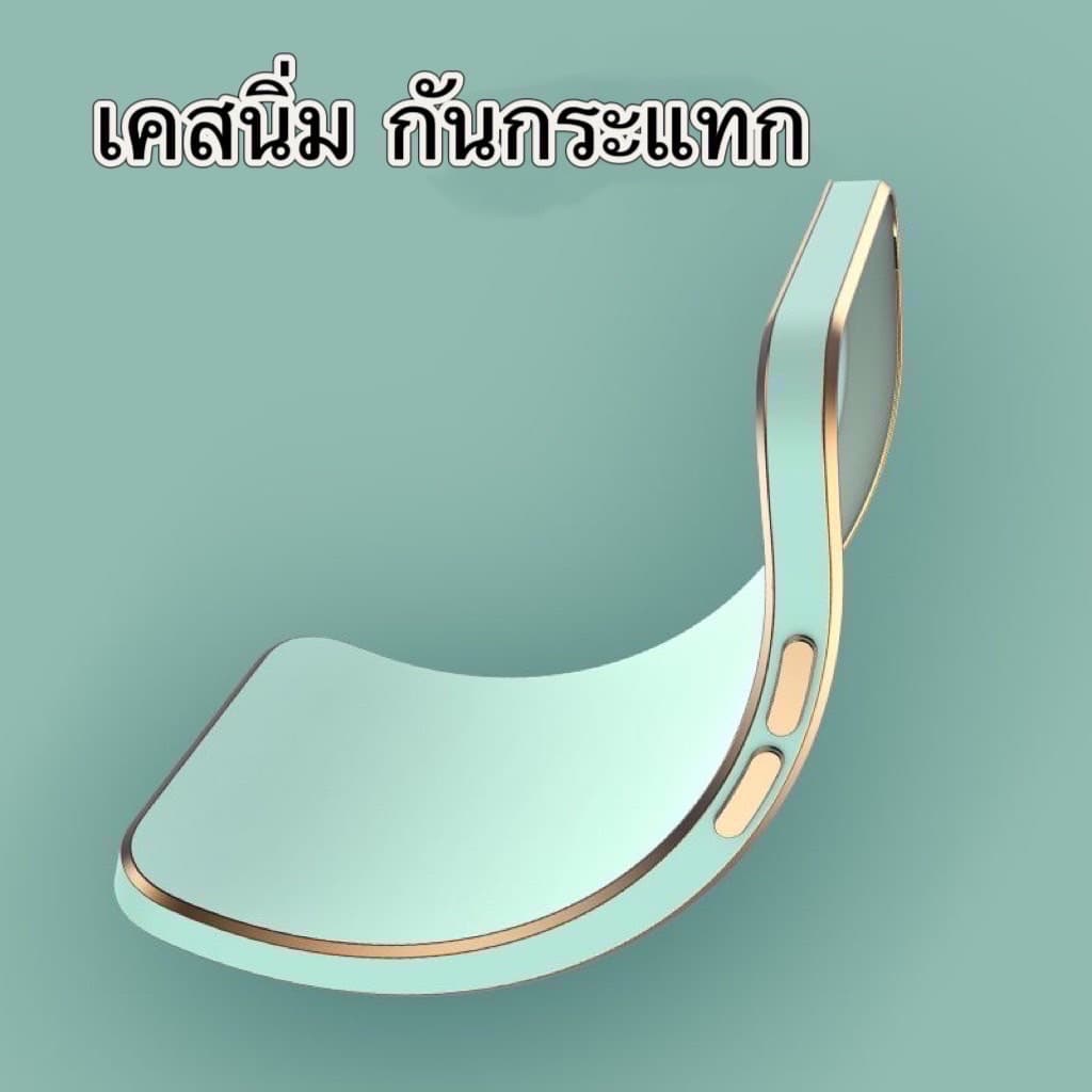 เคส TPU สำหรับ OPPO Reno15 15F 15Pro 14 14F 13 13F 12 12Pro 12F 11 1Pro 11F 10 10Pro+ เคสนิ่ม ขอบทอง ขอบเงา สีสวย พาสเทล รูปที่ 7