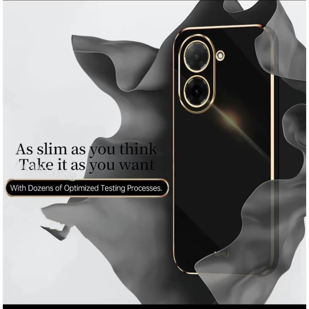 เคส TPU สำหรับ OPPO Reno15 15F 15Pro 14 14F 13 13F 12 12Pro 12F 11 1Pro 11F 10 10Pro+ เคสนิ่ม ขอบทอง ขอบเงา สีสวย พาสเทล รูปที่ 8