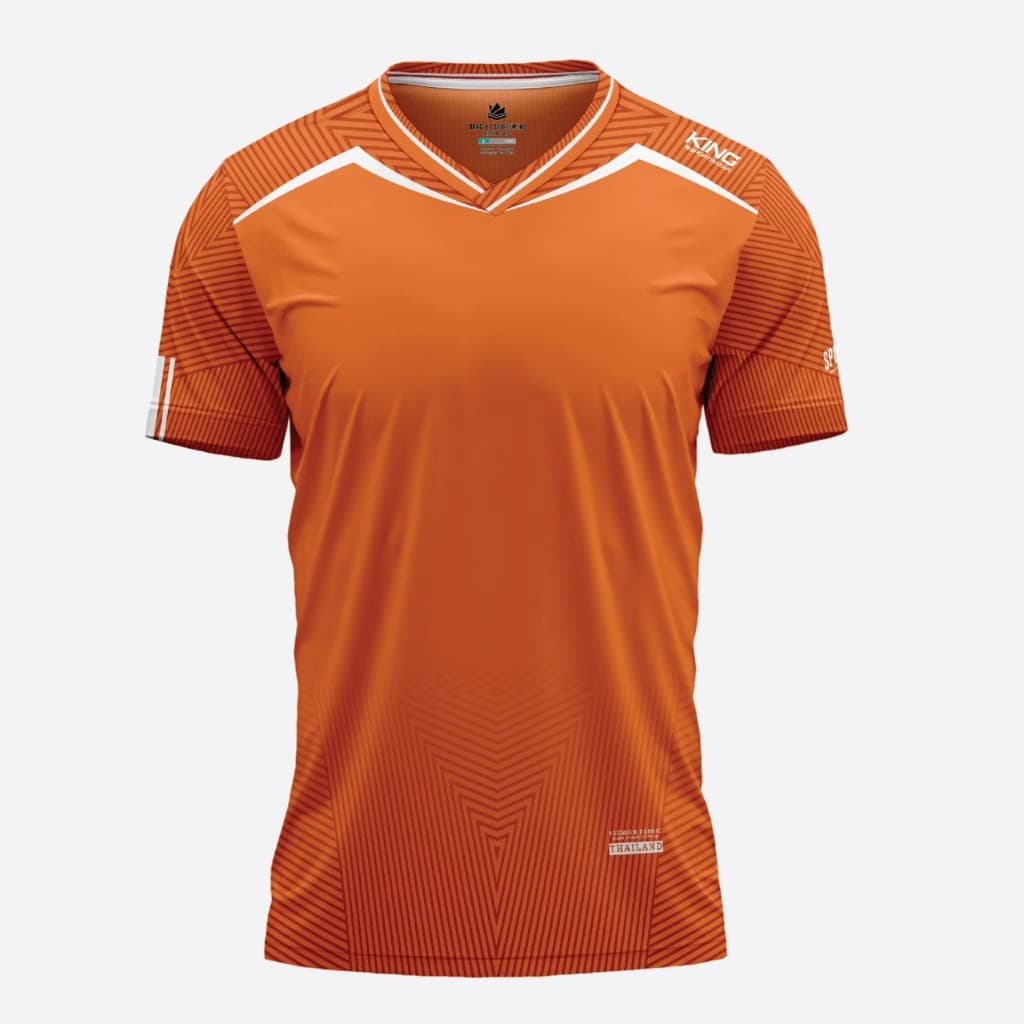 KING OF SPORTSWEAR เสื้อกีฬา พิมพ์ลายด้านหน้า แขน คอ เสื้อคอวี เสื้อออกกำลังกาย ชุดออกกำลังกาย รุ่น //V16 รูปที่ 6