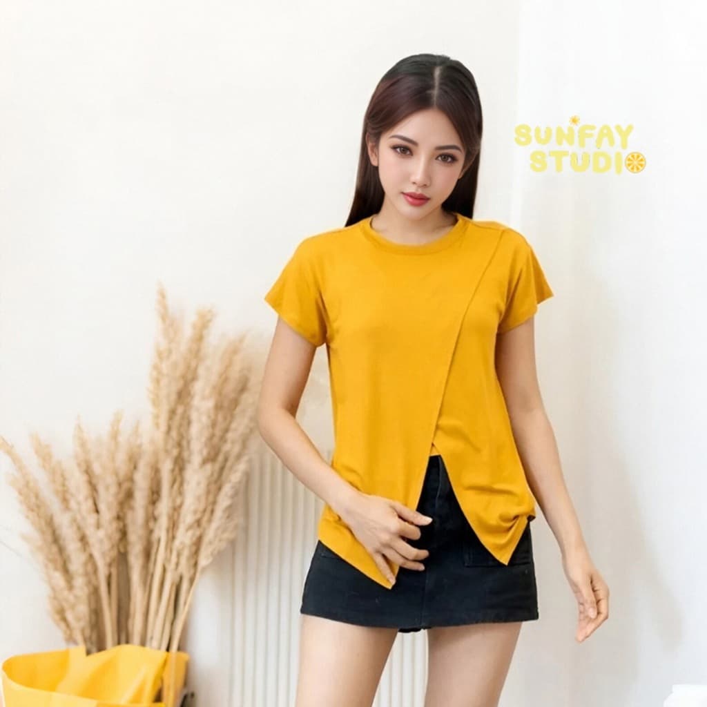 เสื้อให้นมแม่ เสื้อยืดผ้าฝ้ายแขนสั้น ใส่สบายหน้าร้อน รูปที่ 1