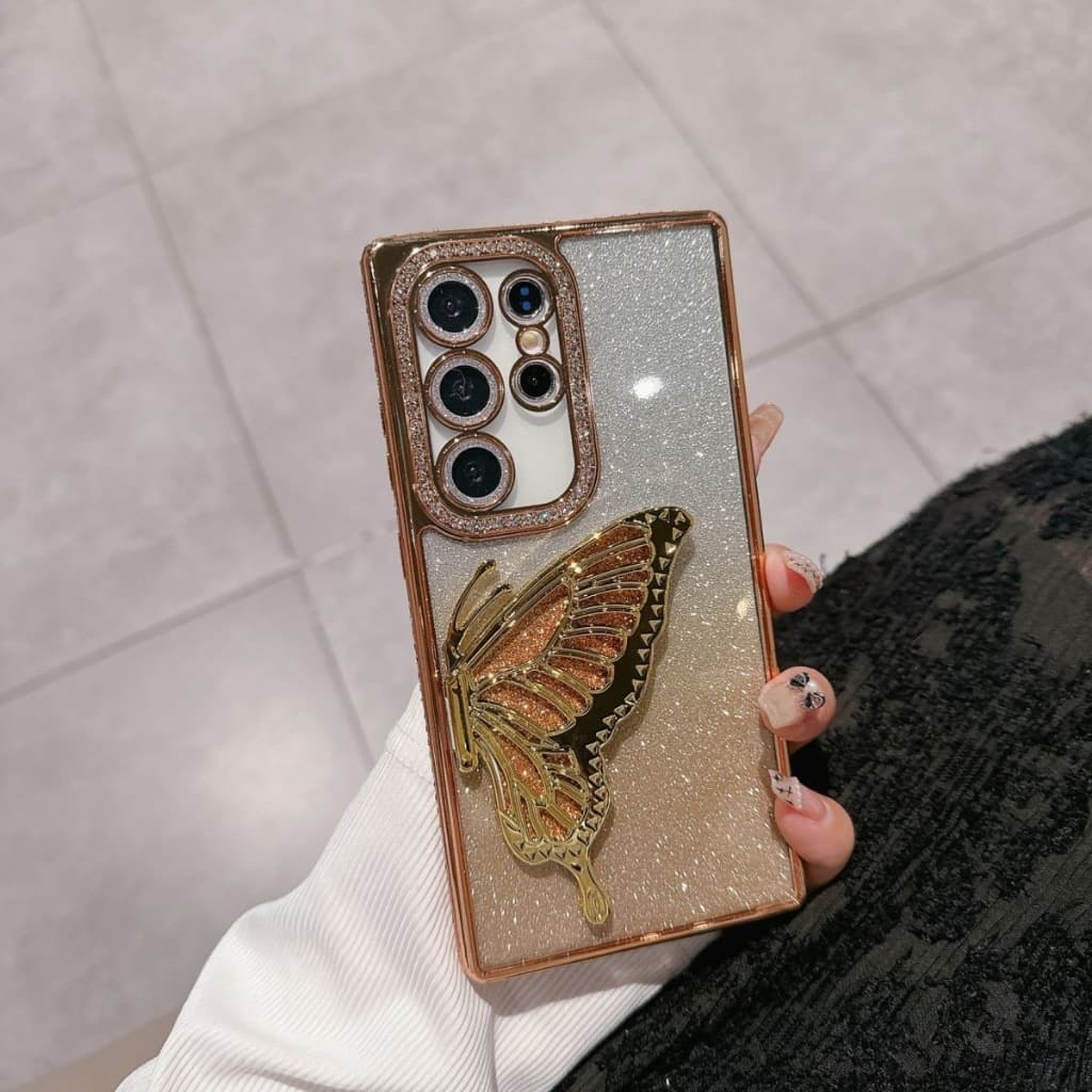 เคสขาตั้ง สำหรับ VIVO Y31D Y500i Y05 Y11D V70FE Y29 Y29S Y04 Y04S Y21D Y31 Y200 Y19S กันกระแทก ผีเสื้อ กริตเตอร์ ตั้งได้ รูปที่ 6
