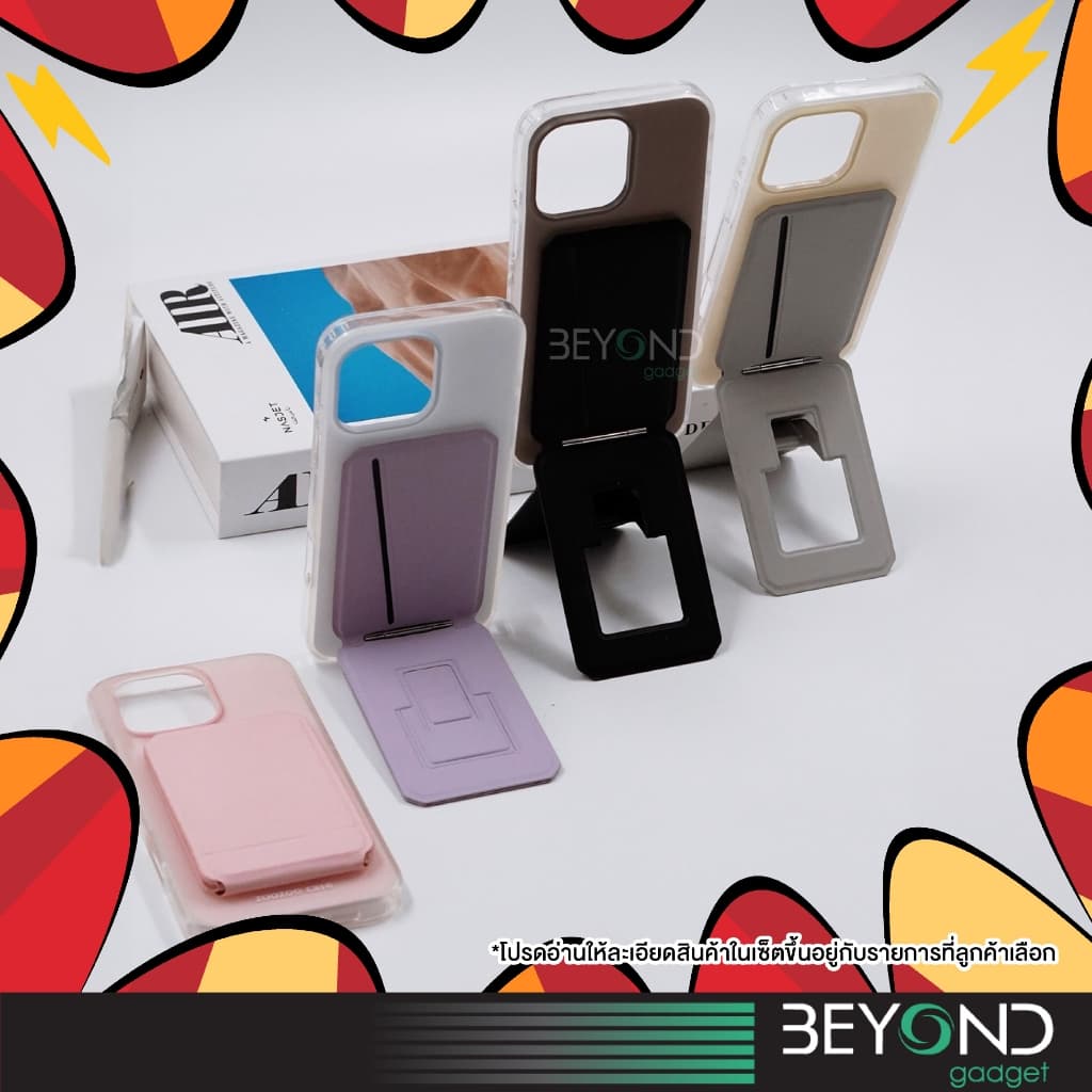 รุ่นฮิตอินฟลู ที่ใส่บัตร ที่ตั้งมือถือ LiveSmart Snap On ซองใส่บัตร Magnetic Phone Stand Wallet Card Holder W008 รูปที่ 7