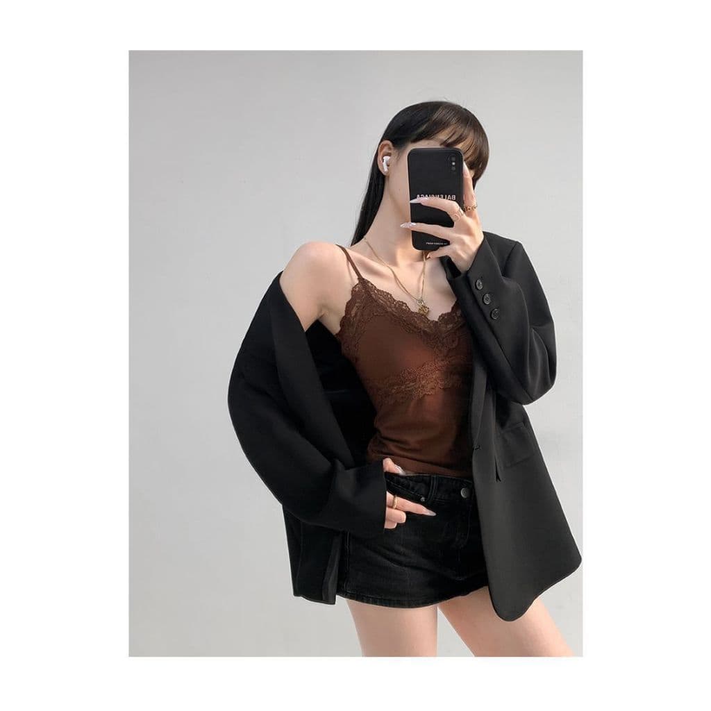 B-310 PARKLE HALTER TOP เสื้อสายเดี่ยวทรงโฮลเตอร์ ดีไซน์น่ารัก ฟองน้ำในตัว รูปที่ 6