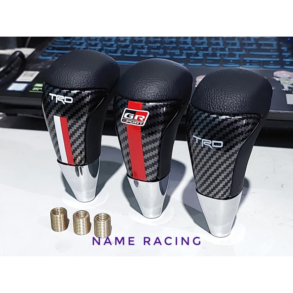 หัวเกียร์ TRD หัวเกียร์ GR sport เป็นหนังแท้ ลายเคฟล่าฟิมลม์ อย่างสวยถ่ายจากสินค้าจริง ใส่กับรถได้ทุกรุ่น เกียร์ออโต้ รูปที่ 1
