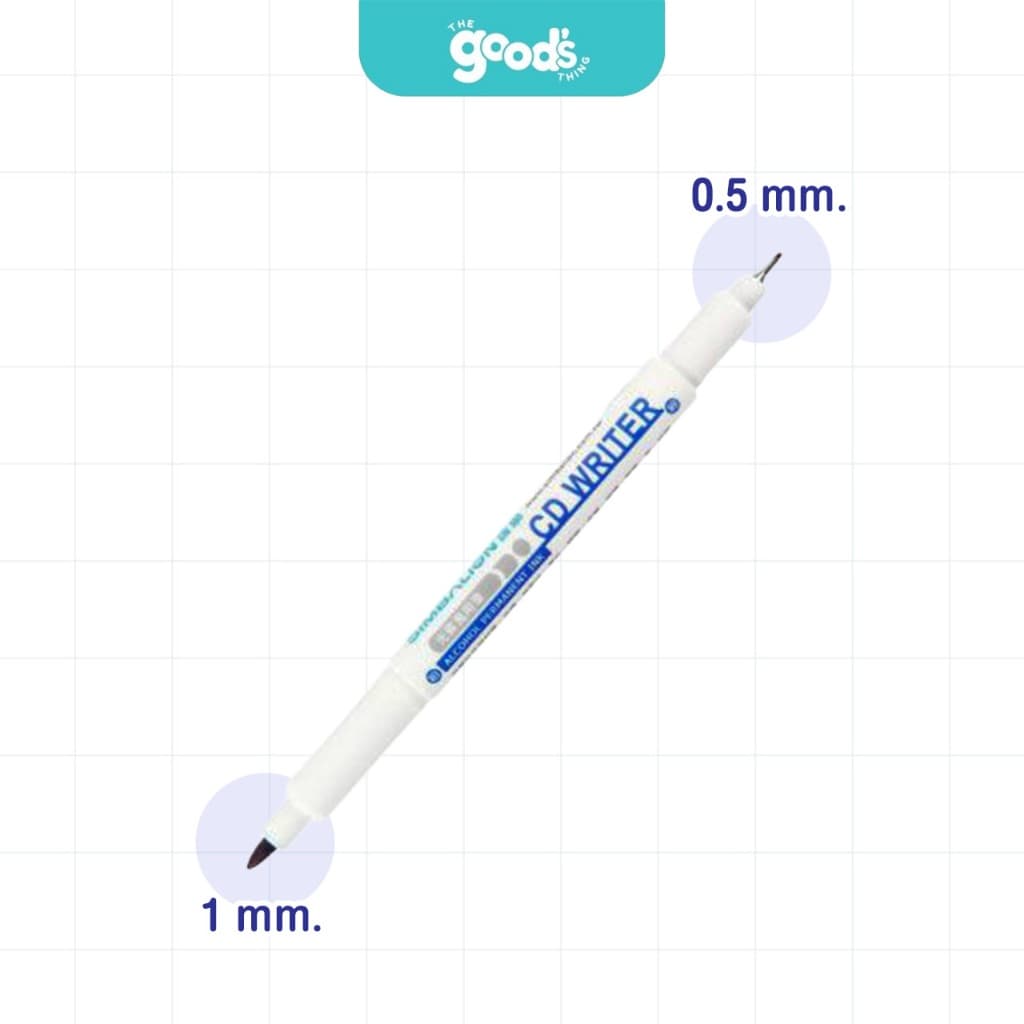 ปากกาเขียนแผ่นซีดี 2 หัว SIMBALION CD-30 ปากกา ซิมบาไลอ้อน หัว 0.5/1mm. รูปที่ 2
