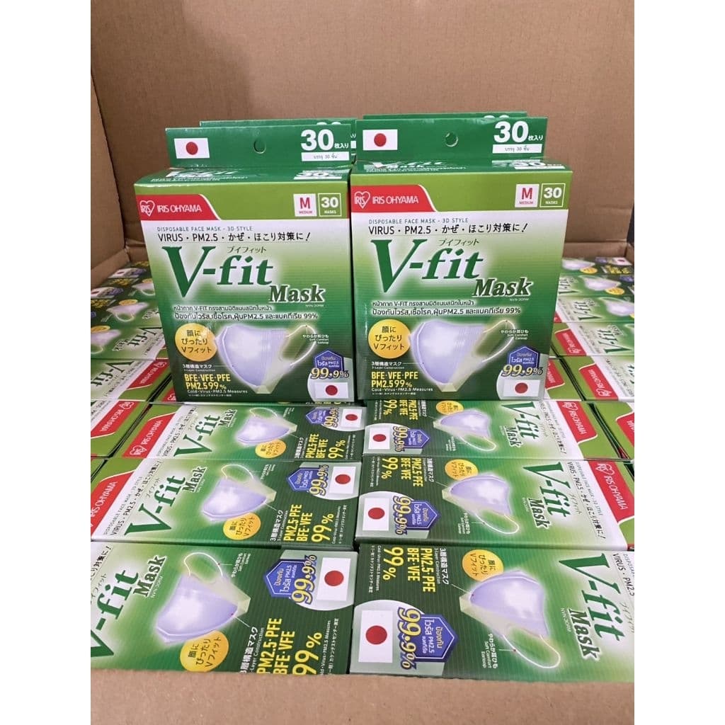V-fit แม​ส​IRIS OHYAMAหน้าเรียว30ชิ้นรองรับการกรองฝุ่นPM2.5 รูปที่ 3
