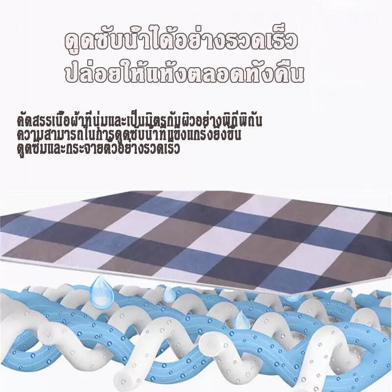 ผ้ารองฉี่3ชั้น ผ้ารองกันฉี่ 6ขนาด 120x150cm/150x200cm ผ้ารองฉี่ผู้ใหญ่ ซักได้ กันน้ํา แผ่นรองฉี รูปที่ 6