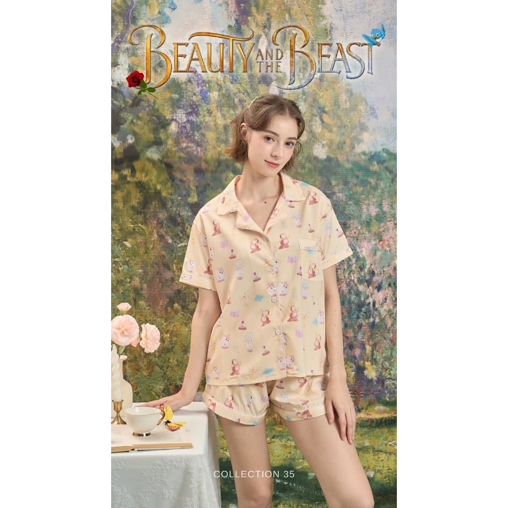 ชุดนอน 35th Collection 'B e a u t y and The B e a s t' สี Baby Corn รูปที่ 1