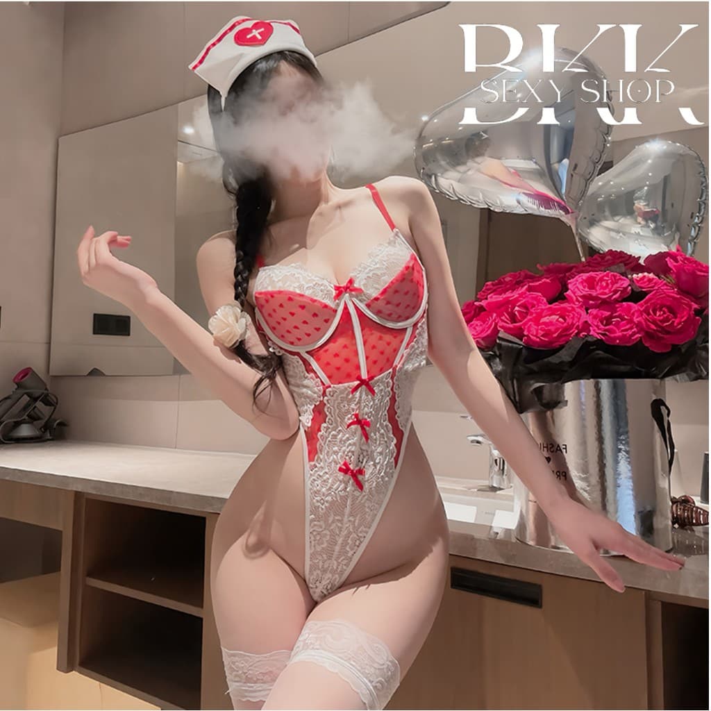 BKK SEXY ชุดคอสเพลย์พยาบาล ชุดพยาบาลเซ็กซี่ ชุดพยาบาล ชุดนอนไม่ได้นอน รุ่นขายดี SET-003 รูปที่ 2