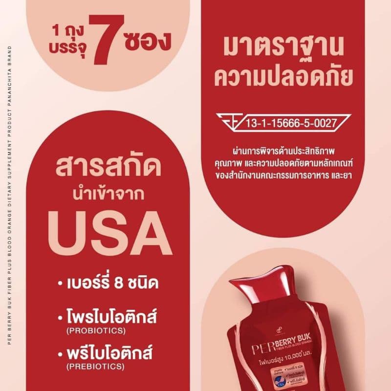 ​โปร​ 2​ แถม​ 1 เพอร์เบอร์รี่บุกไฟเบอร์ ไฟเบอร์บุกพร้อมทาน ไฟเบอร์พี่อั้ม แบรนด์ปนันชิตา รูปที่ 4