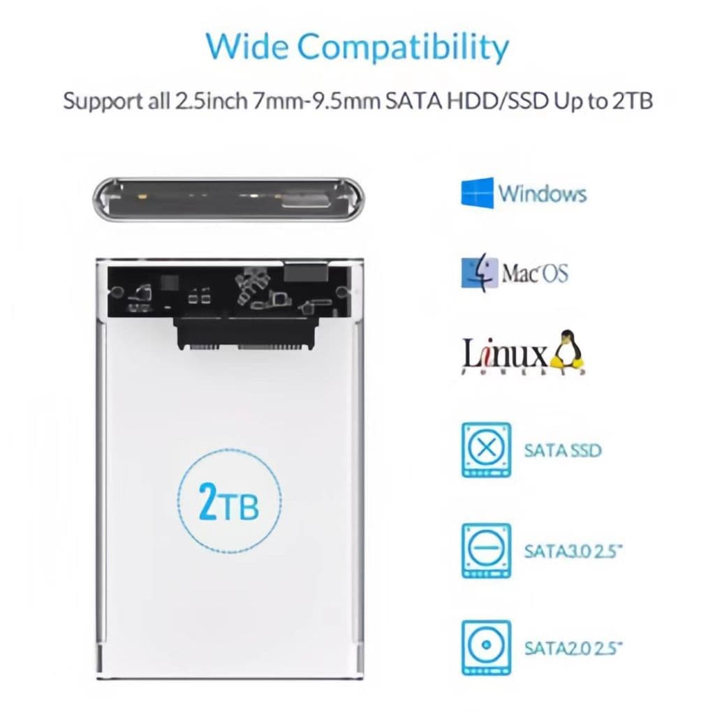 USB3.0 ถึง SATA3.0 กล่องเก็บฮาร์ดดิสก์ภายนอกพร้อมสายเชื่อมต่อ SATA เป็น USB รูปที่ 6