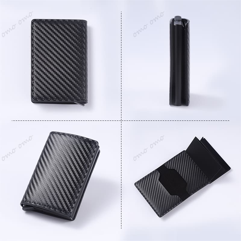 กระเป๋าสตางค์ RFID กระเป๋าสตางค์ หนังPU ใส่บัตรได้อัตโนมัติ สําหรับผู้ชาย แบบบาง ป้องกันขโมย ใส่บัตรได้ แบบสากล รูปที่ 7