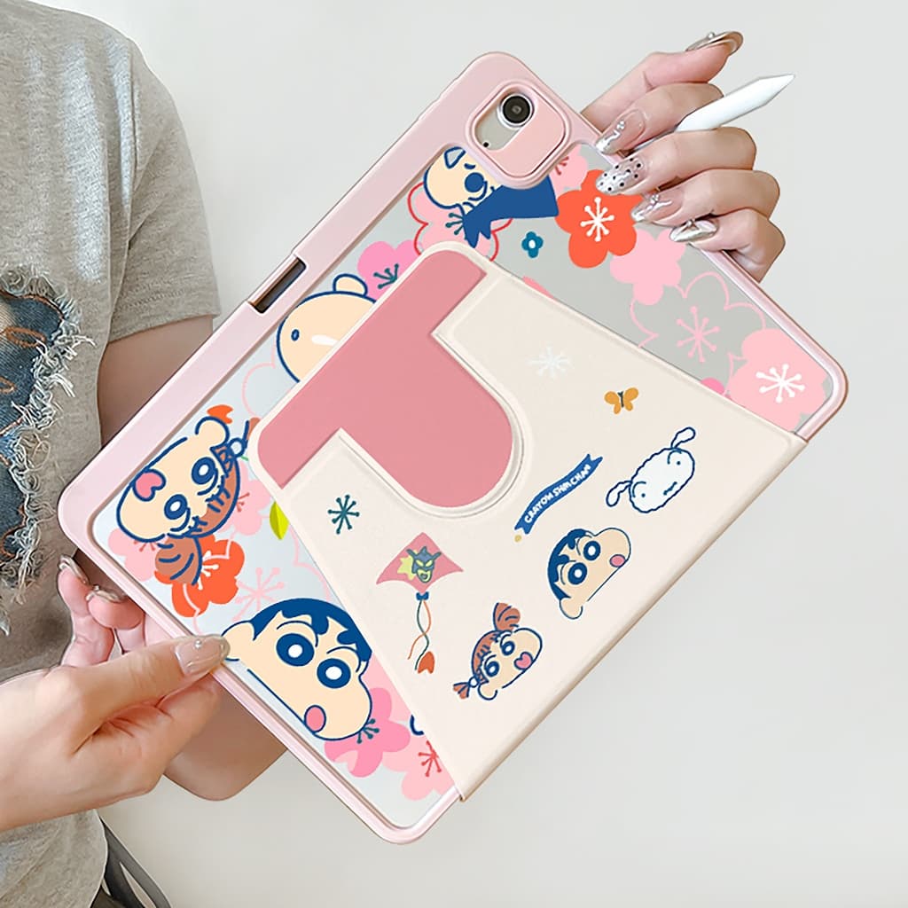 เคสไอแพด Air8 Gen12 Gen11 ที่ใส่ปากกา เครยอนชินจัง เคสiPadหมุน 360°Air6 11/13 Gen10 Gen9 รูปที่ 4